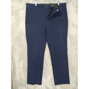 Banana Republic Dress Pants Mens 35x32 Blue Aiden Flat Front Stretch Preppy